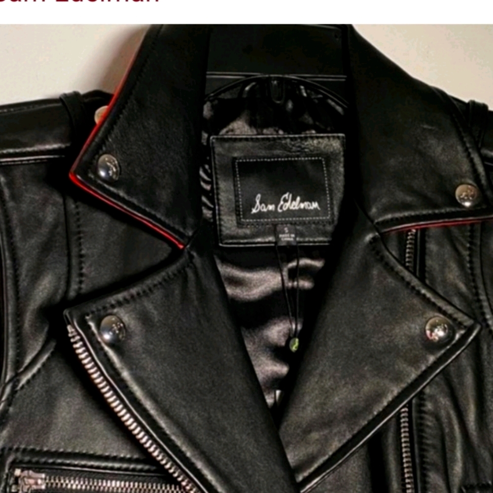 Sam Edelman Belted Leather Moto Vest